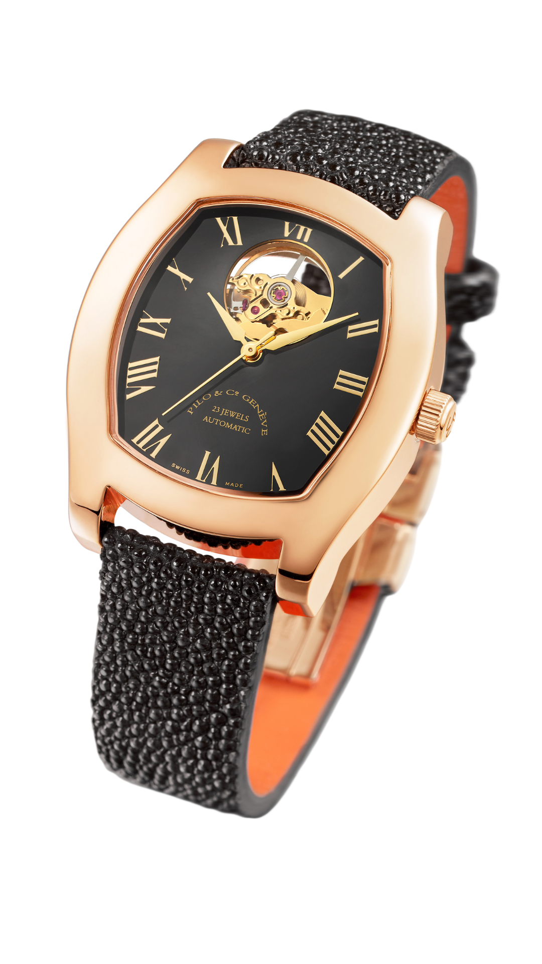 Elegant Automatic Watch for Women with Ceramic Open Heart Dial