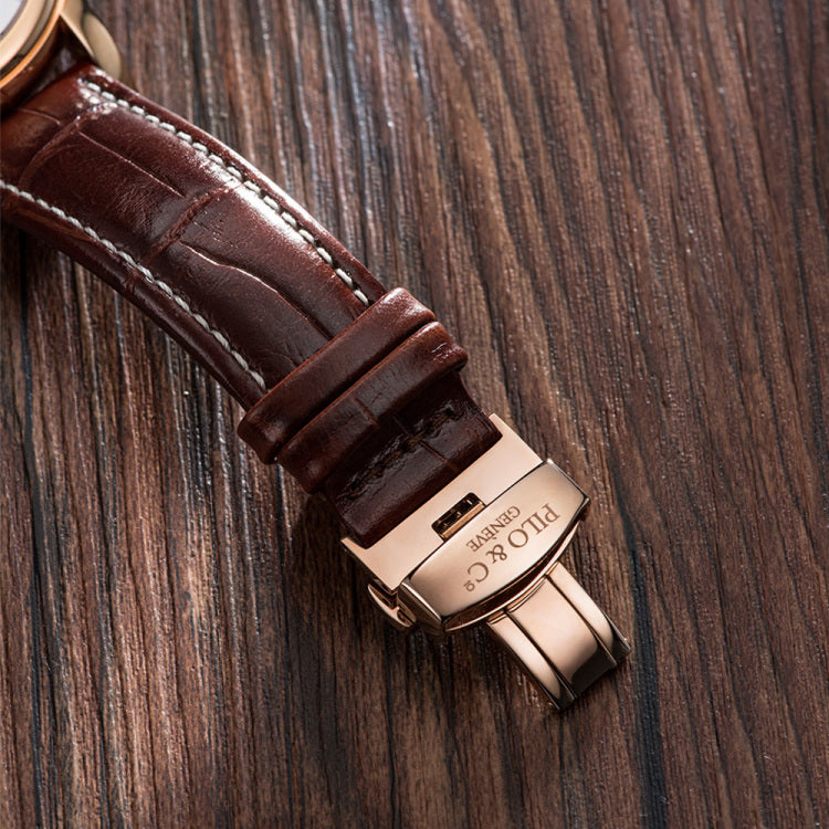 Tempo P0518HAGR watch with white skeleton dial and gold PVD case