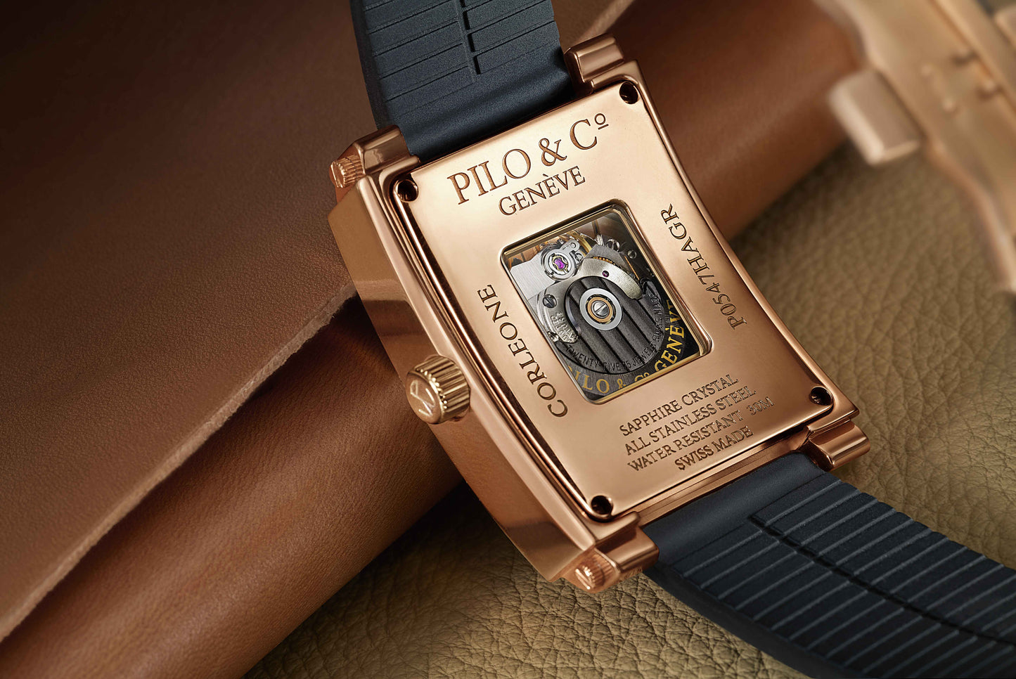 Corleone P0550HABI Swiss Rectangular Mother-of-Pearl Sport Watch