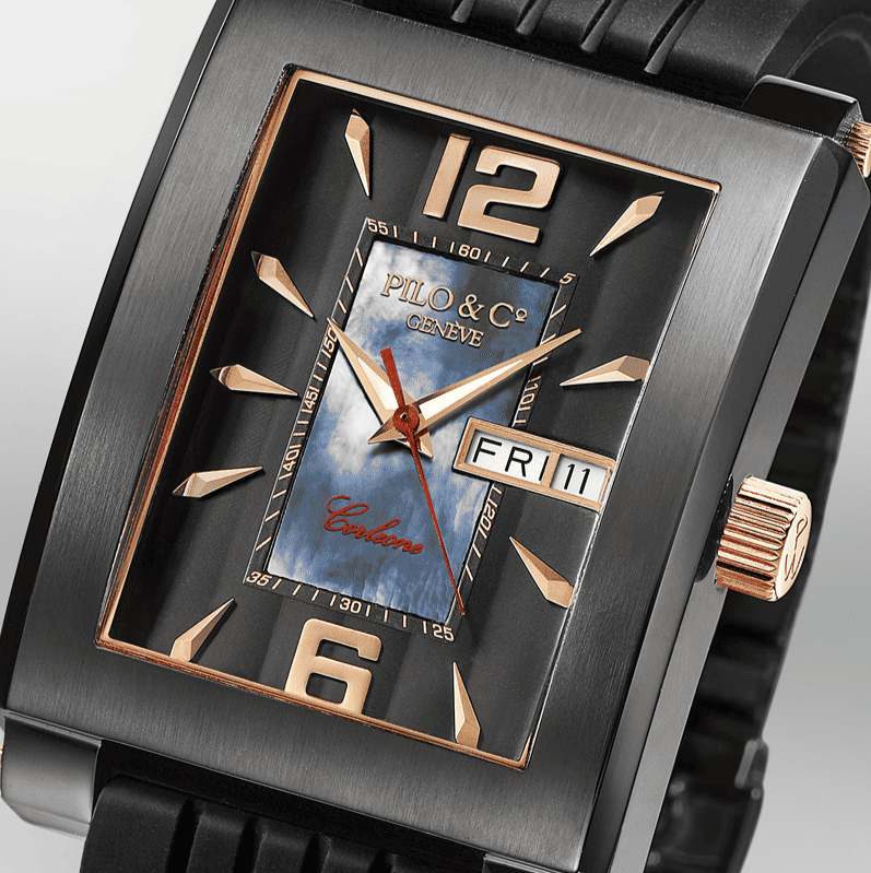 Corleone P0550HABI Swiss Rectangular Mother-of-Pearl Sport Watch