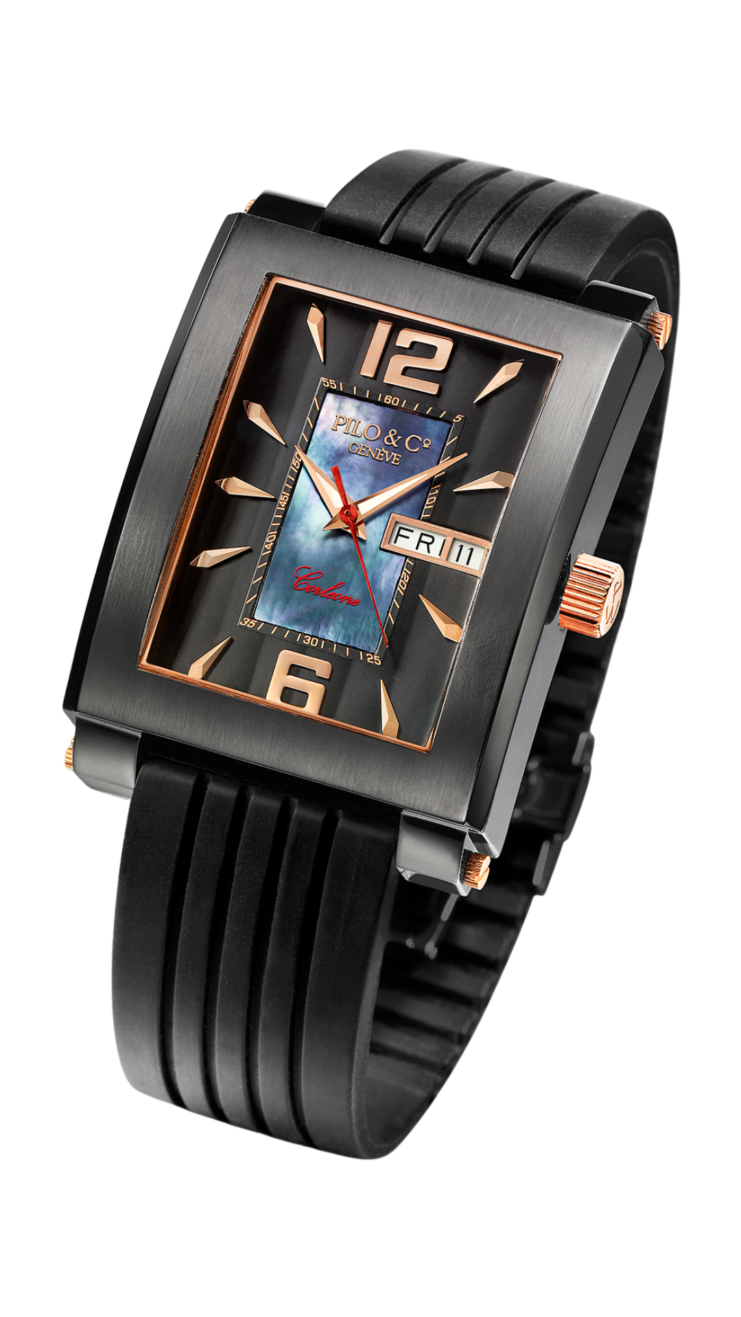 Corleone P0550HABI Swiss Rectangular Mother-of-Pearl Sport Watch