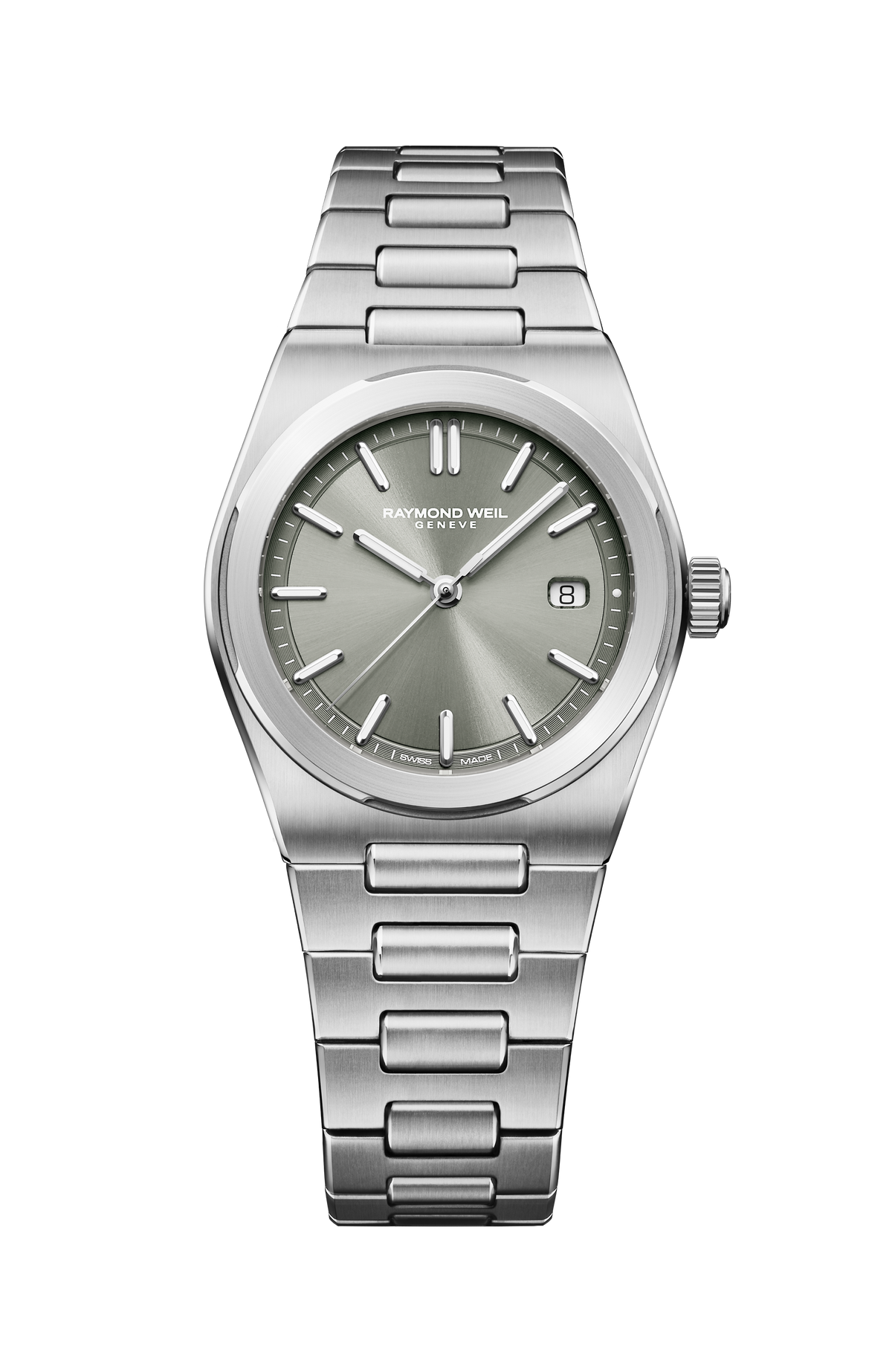 Raymond Weil A.R.T. Sage green Dial Integrated Stainless Steel Bracelet Quartz 1250-ST-52001