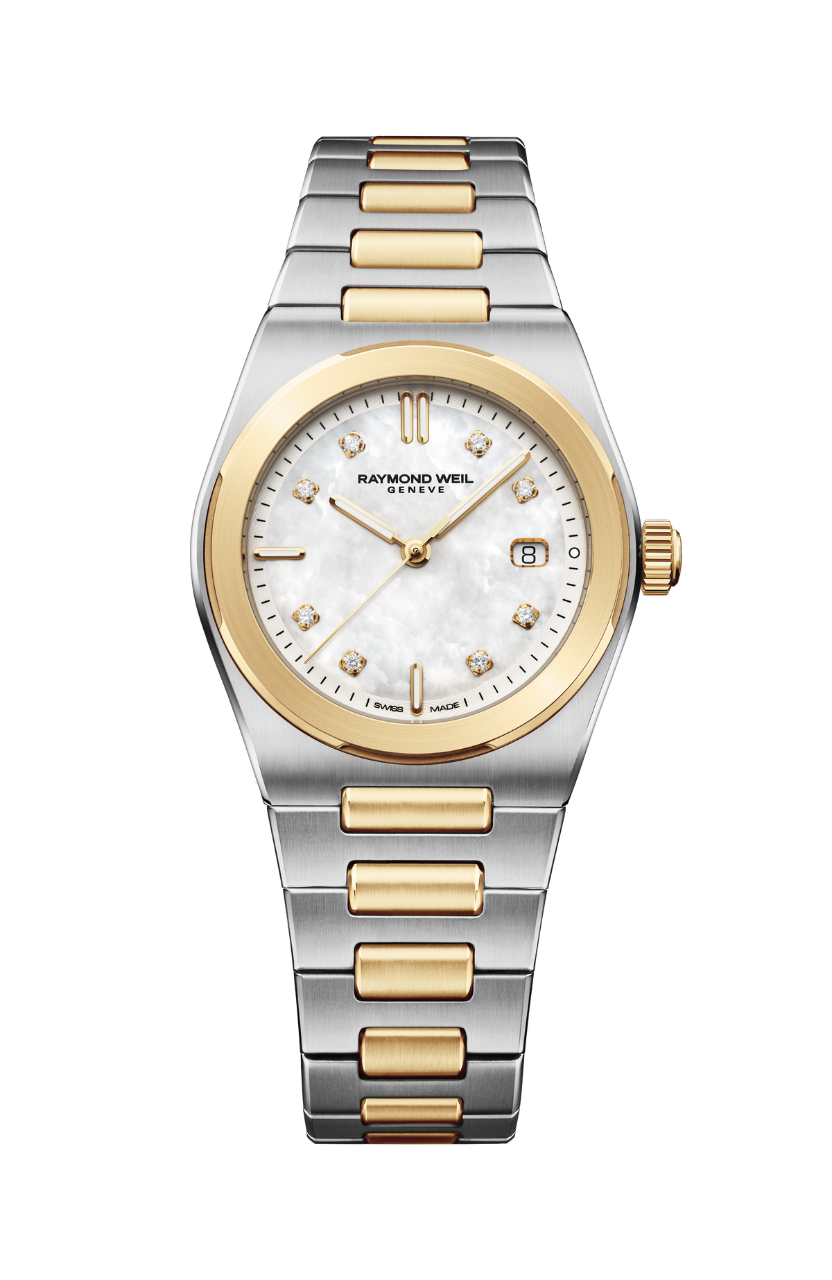 Raymond Weil A.R.T. Mother-of-pearl Dial Integrated Two-tone Bracelet Quartz 1250-STP-97081