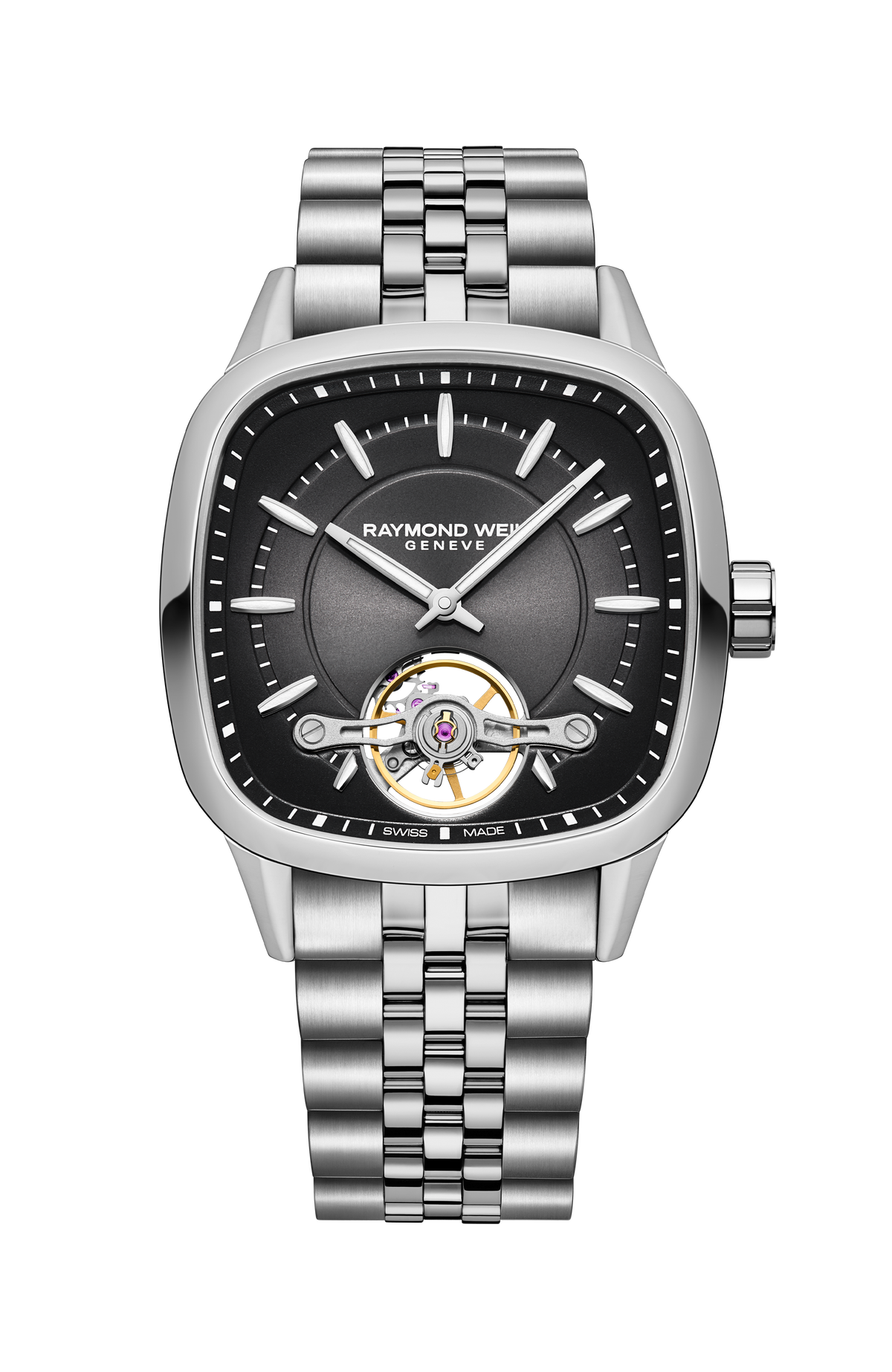 Raymond Weil Freelancer Calibre RW1212 Men’s Automatic Black Steel Cushion Shape 2790-ST-20051