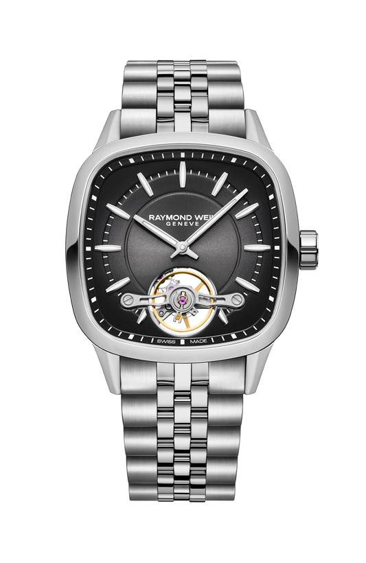 Raymond Weil Freelancer Calibre RW1212 Men’s Automatic Black Steel Cushion Shape 2790-ST-20051