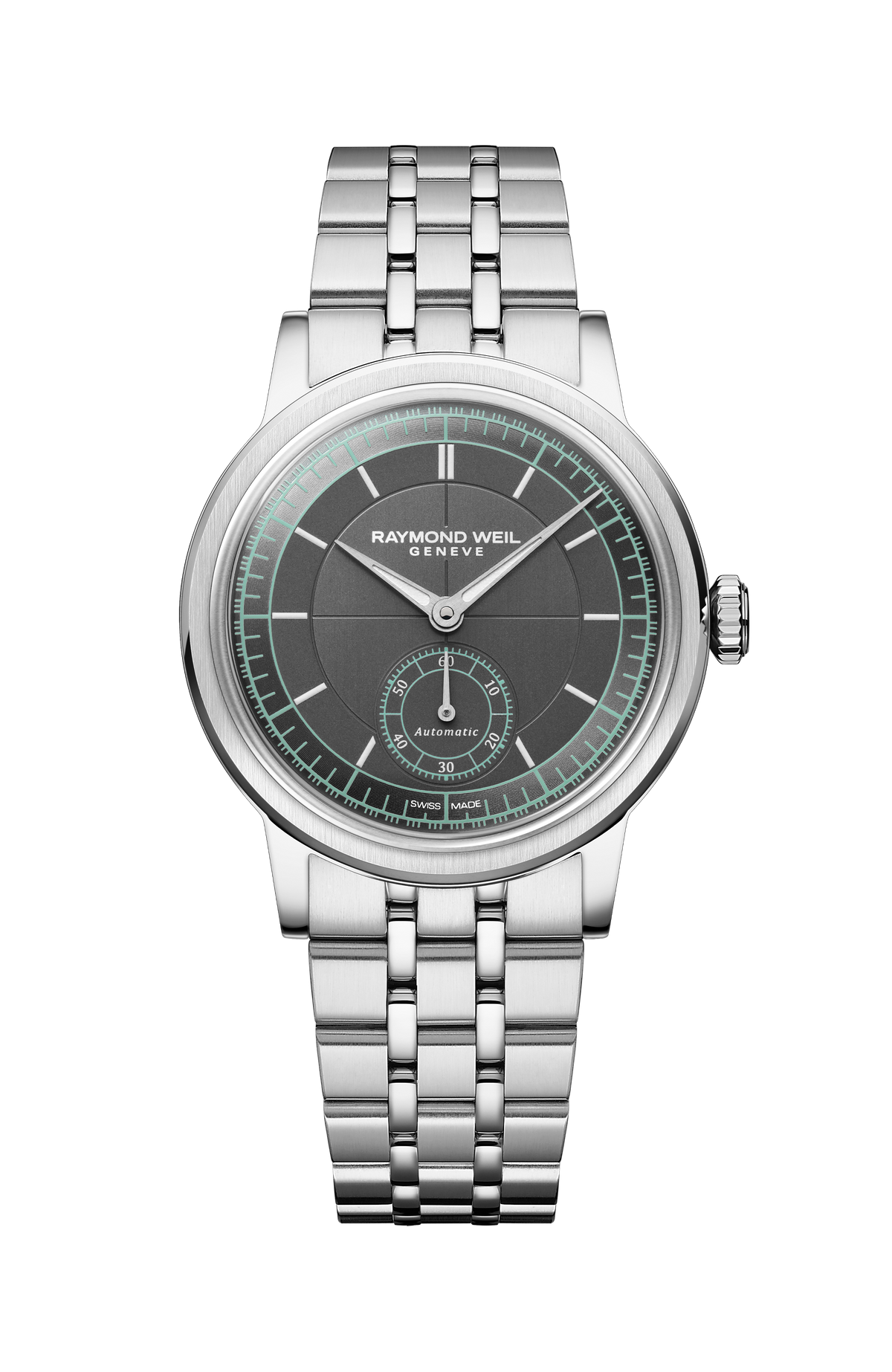 Raymond Weil Millesime Automatic Small Seconds Menthol Minute Track Bracelet 2130-ST-60521