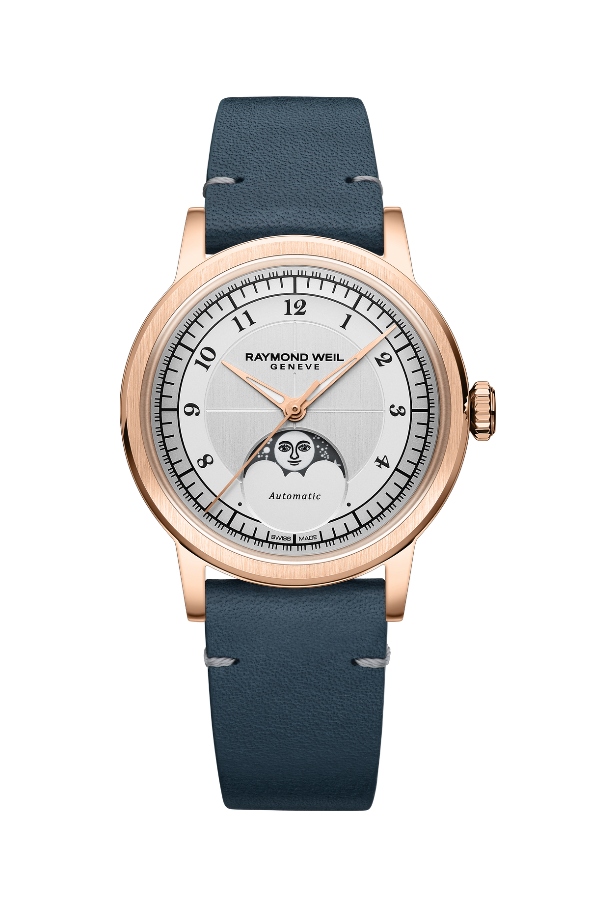 Raymond Weil Millesime Automatic Moon Phase Silver Dial 2145-PC5-05650