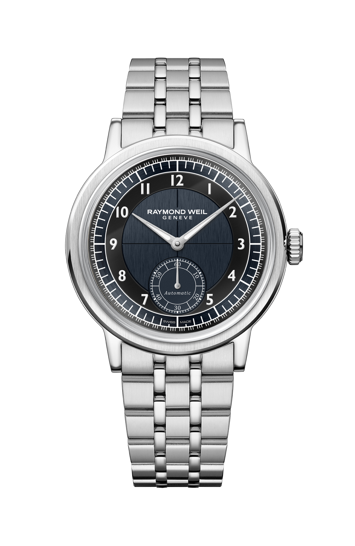 Raymond Weil Millesime Men's Automatic Small Seconds Tuxedo Midnight Blue and Black Dial Bracelet 2930-ST-05502