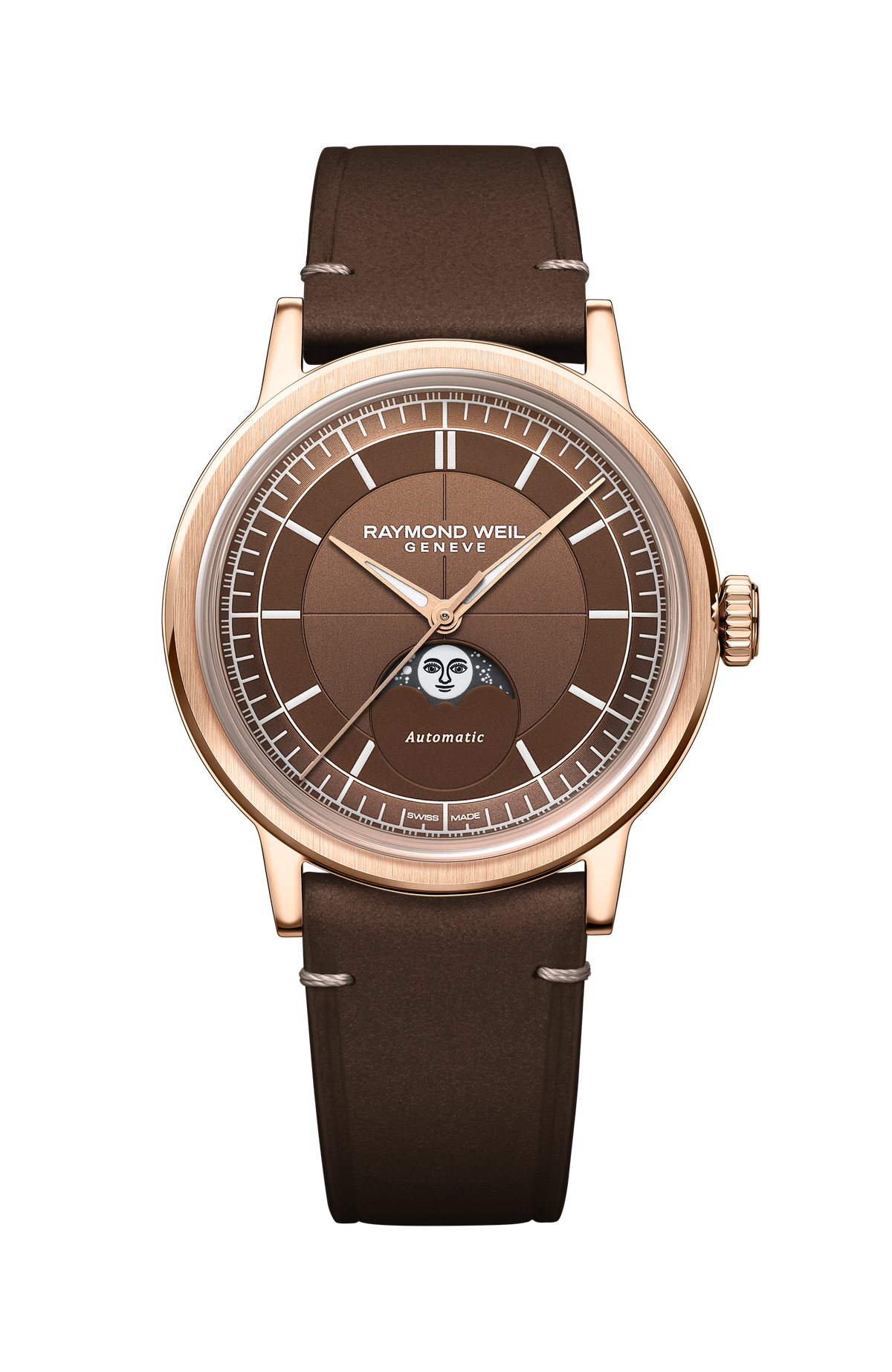 Raymond Weil Millesime Automatic Moon Phase Brown Dial 2945-PC5-70001