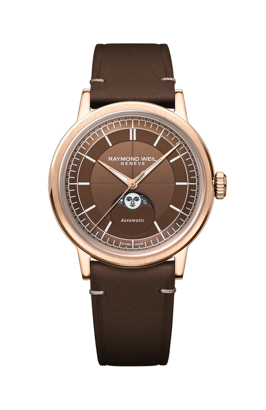 Raymond Weil Millesime Automatic Moon Phase Brown Dial 2945-PC5-70001