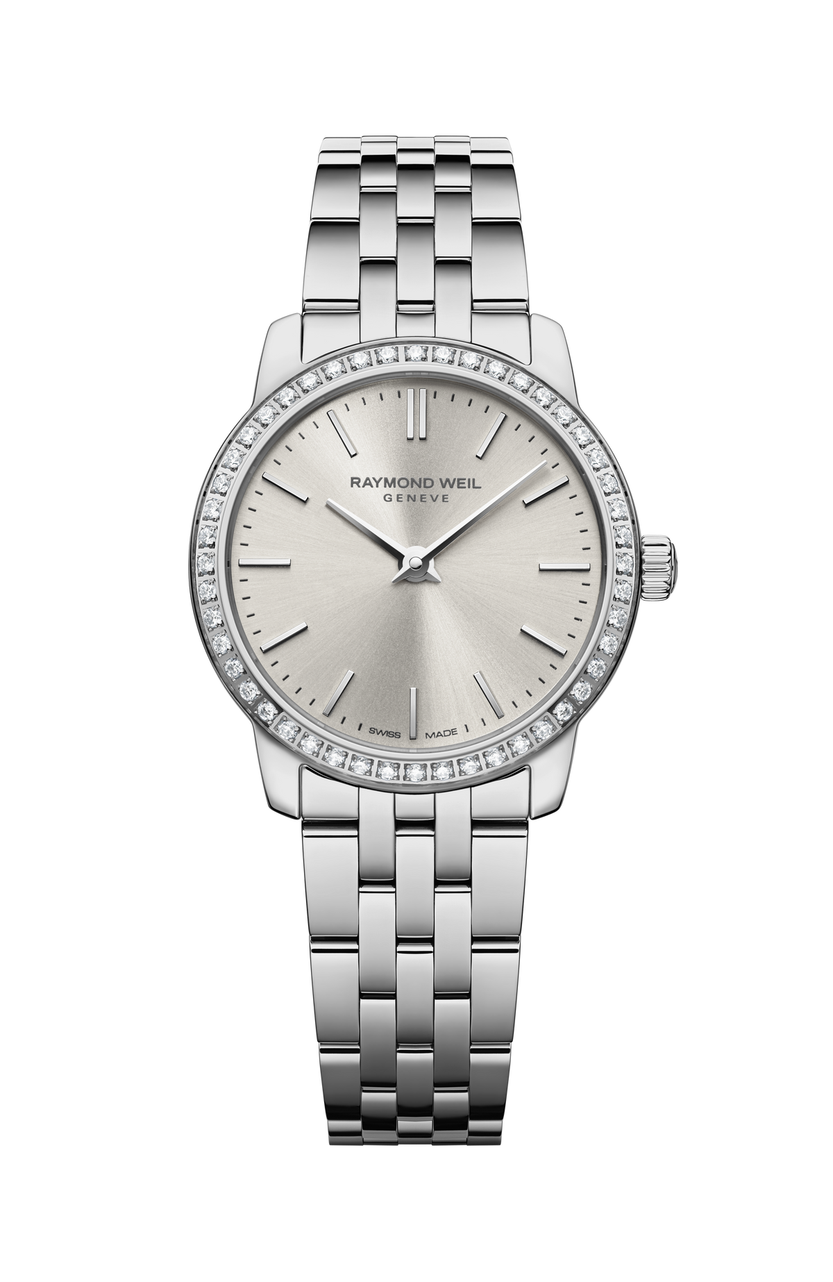 Raymond Weil Toccata Ladies Classic Diamond Stainless Steel Old Silver Dial Quartz 5024-STS-64001