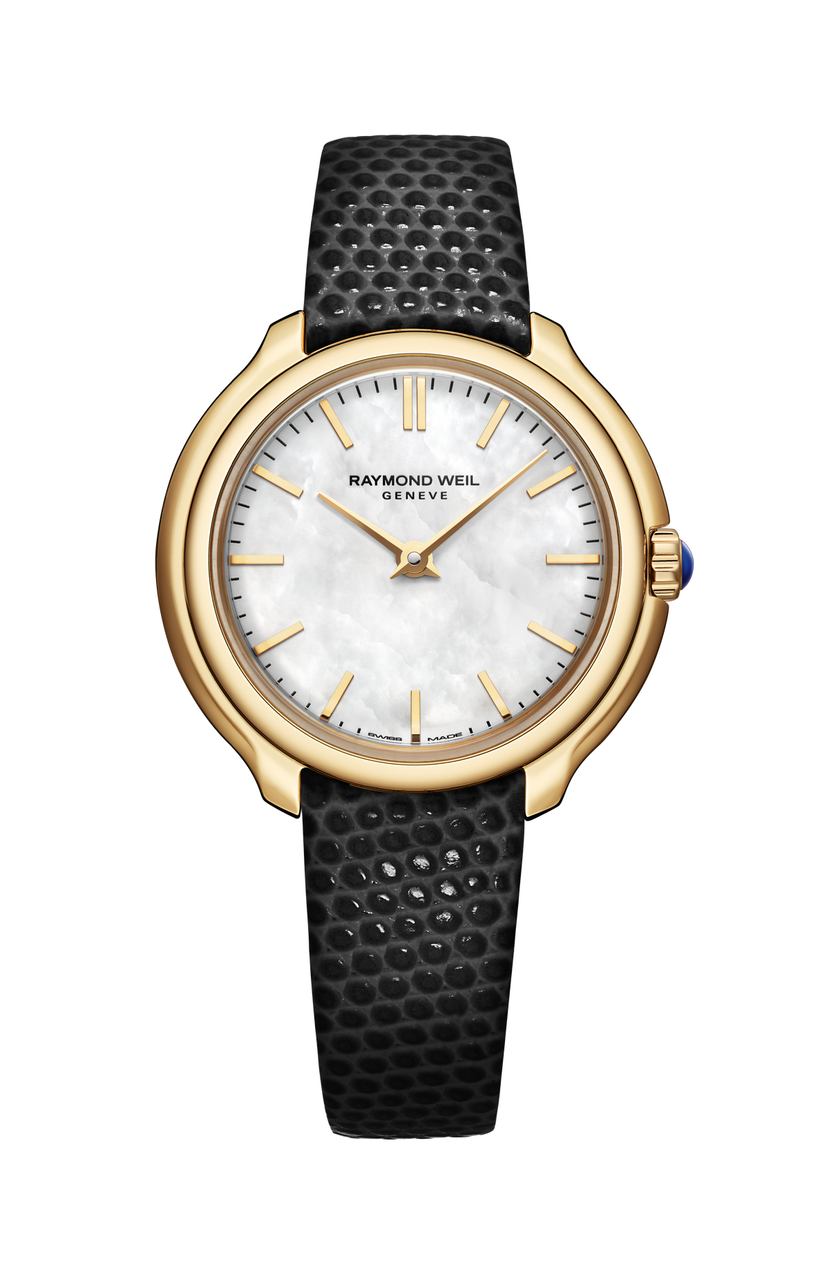 Raymond Weil Toccata Ladies Heritage Yellow Gold PVD White Mother-of-Pearl Leather Quartz 5250-PC-97001