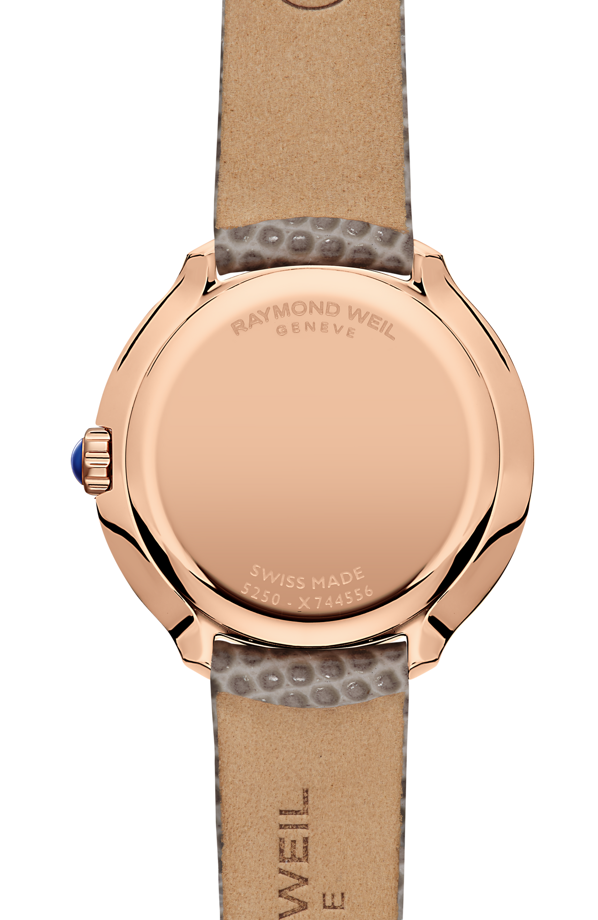 Raymond Weil Toccata Ladies Heritage Rose Gold PVD Silver Dial Leather Quartz 5250-PC5-64001