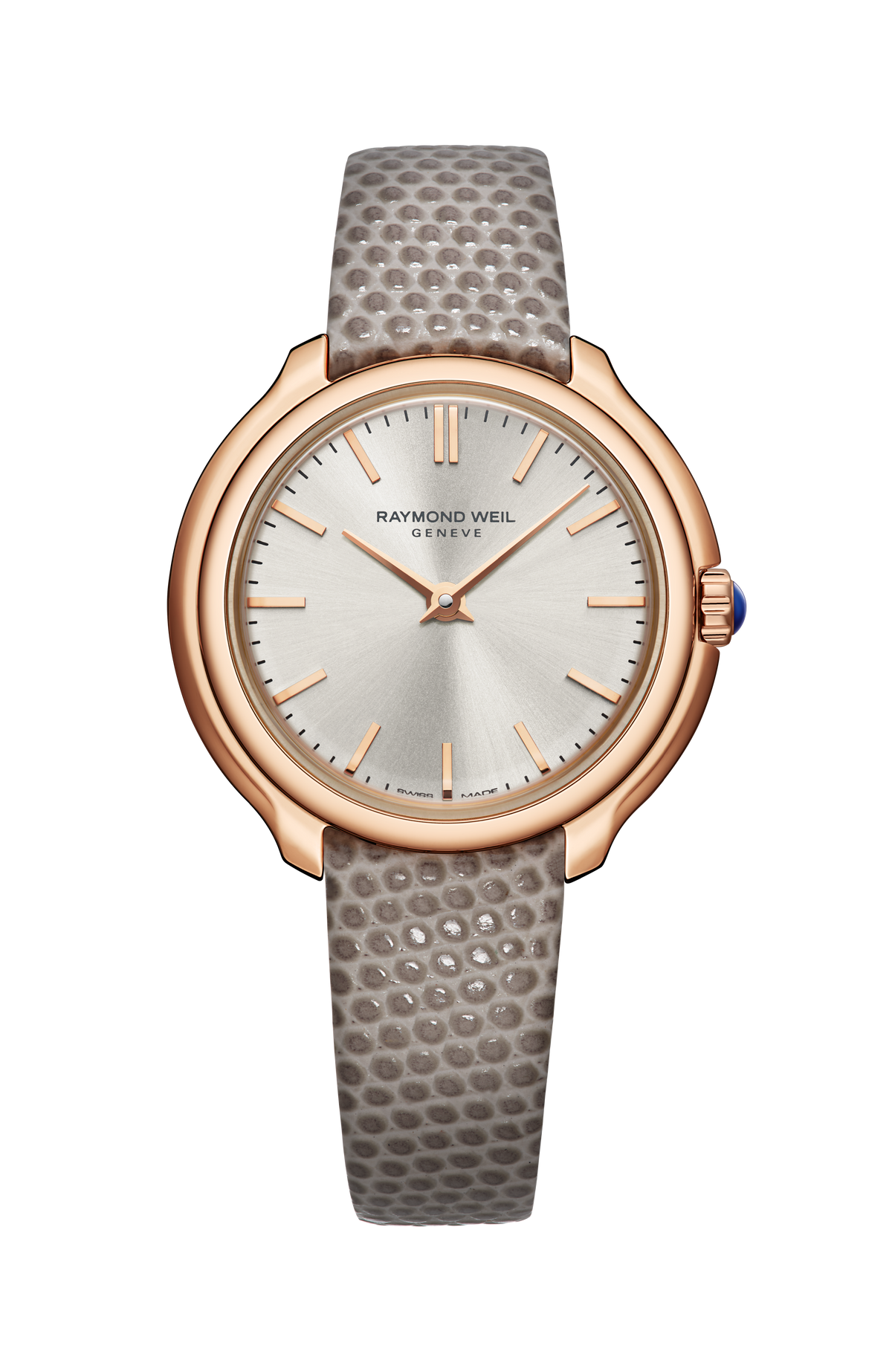 Raymond Weil Toccata Ladies Heritage Rose Gold PVD Silver Dial Leather Quartz 5250-PC5-64001