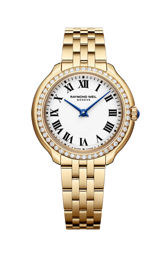 Raymond Weil Toccata Ladies Heritage Diamond Yellow Gold PVD White Dial Quartz 5250-PS-00650