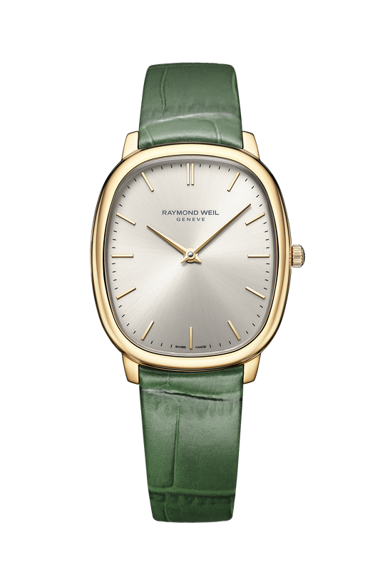 Raymond Weil Toccata Heritage Old Silver Dial Green Leather Strap Quartz 5280-PC-64001