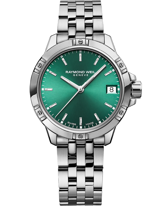 Raymond Weil Tango Men's Quartz Green Dial Bracelet Watch, 30mm (5960-ST-52051)