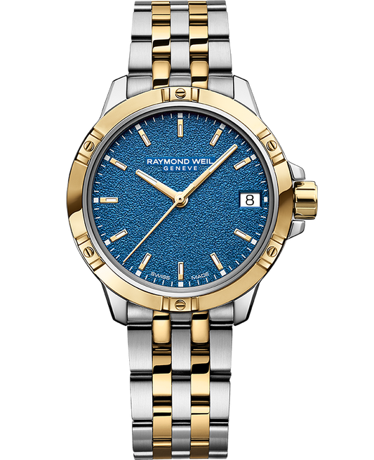 Raymond Weil Tango Men's Quartz Blue Frosted Dial Two-Tone Bracelet Watch, 30mm (5960-STP-50061)