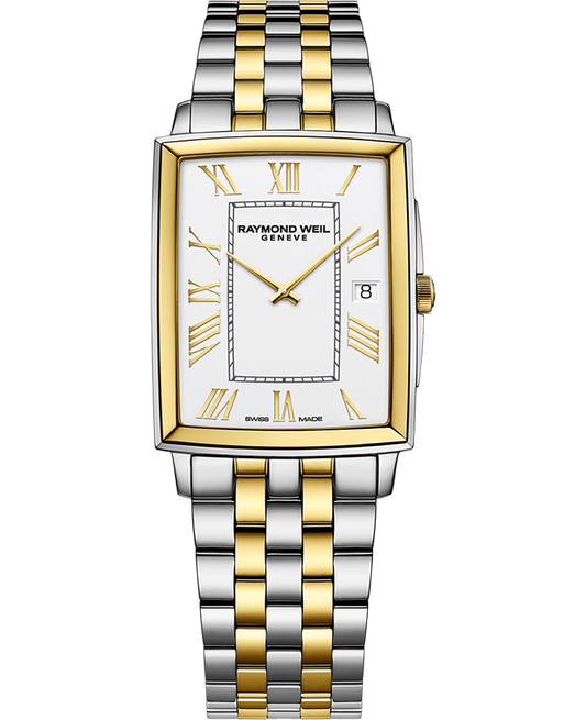 Raymond Weil Toccata Classic Rectangular Stainless Steel White Dial Stainless Steel Bracelet Watch 37.25 x 29.60 mm (5425-STP-00308)