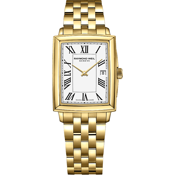 Raymond Weil Toccata Ladies Gold Quartz White Dial Stainless Steel Watch 22.6 x 28.1 mm (5925-P-00300)