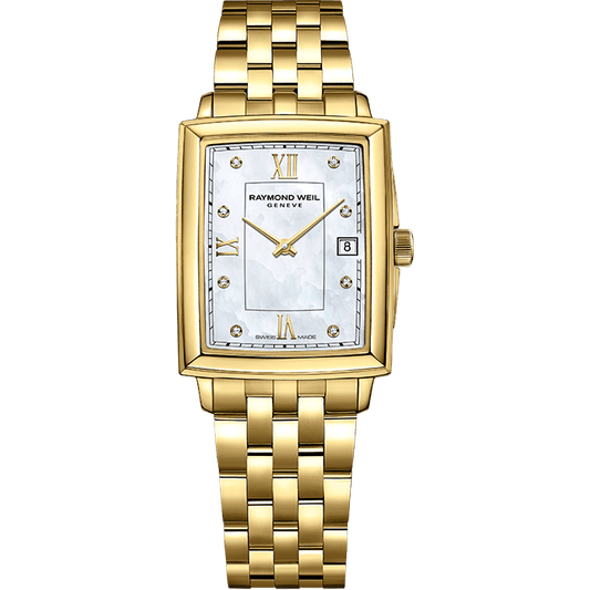 Raymond Weil Toccata Ladies Gold Diamond Quartz Watch, 22.6 x 28.1 mm (5925-P-00995)