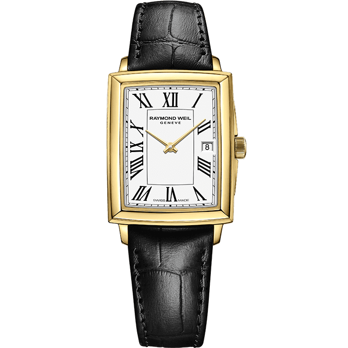 Raymond Weil Toccata Ladies Gold Quartz Leather Watch, 22.6 x 28.1 mm (5925-PC-00300)