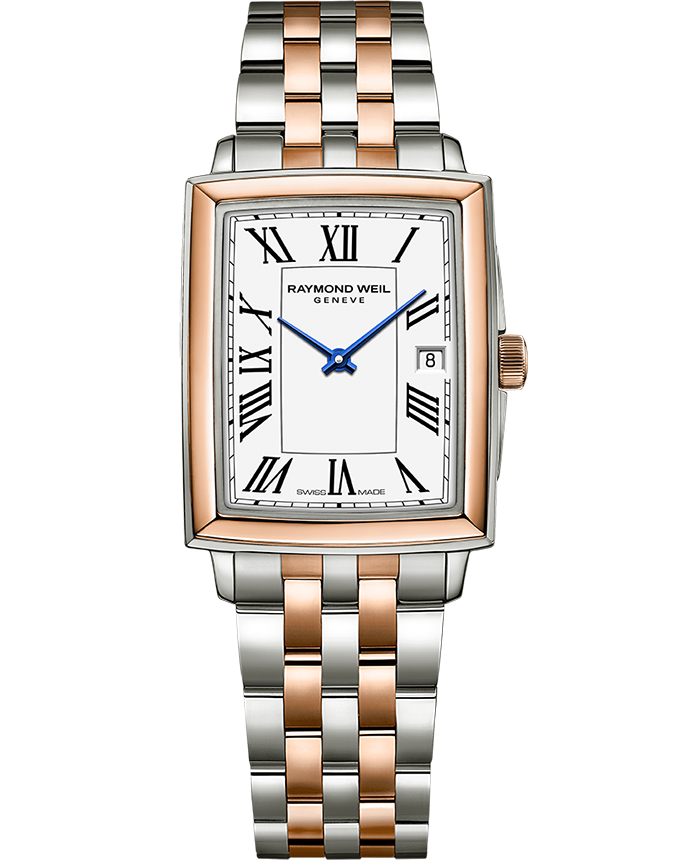 Raymond Weil Toccata Ladies Quartz White Dial Two-Tone Bracelet Watch, 22.6 x 28.1mm (5925-SP5-00300)