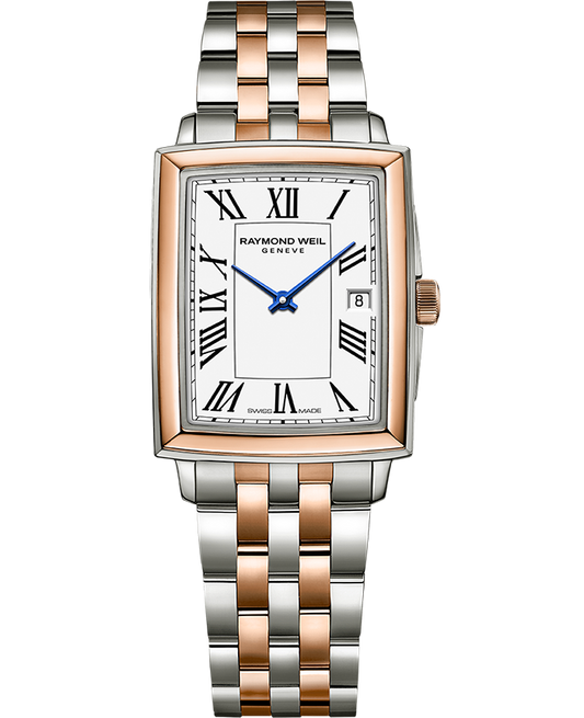 Raymond Weil Toccata Ladies Quartz White Dial Two-Tone Bracelet Watch, 22.6 x 28.1mm (5925-SP5-00300)