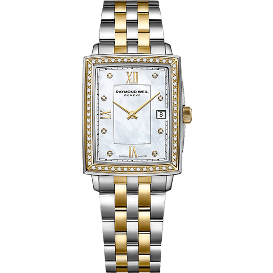 Raymond Weil Toccata Ladies Diamond Quartz Two-tone Mother of Pearl Dial Two-tone Stainless Steel Watch, 22.6 x 28.1 mm (5925-SPS-00995)