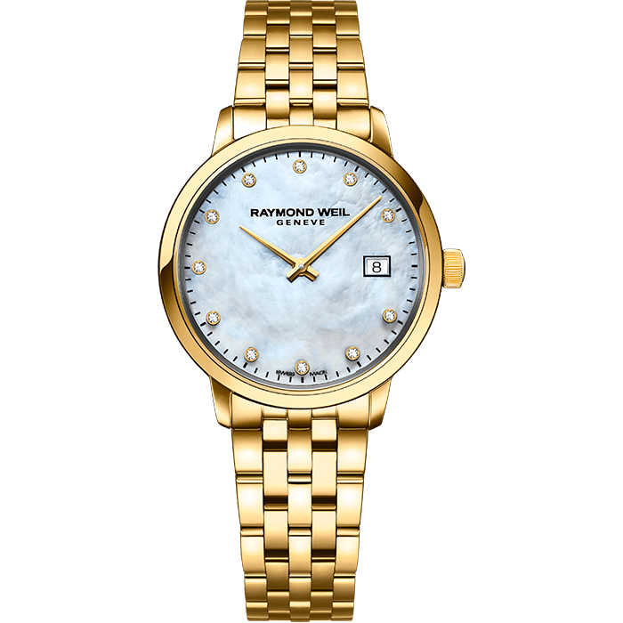 Raymond Weil Toccata Classic Ladies Gold Diamond Steel Watch, 29mm (5985-P-97081)