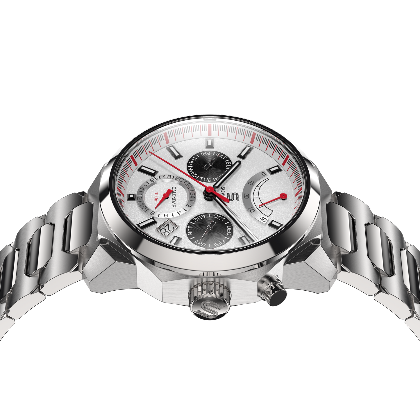 SOVRYGN Calendar Panda wristwatch for men