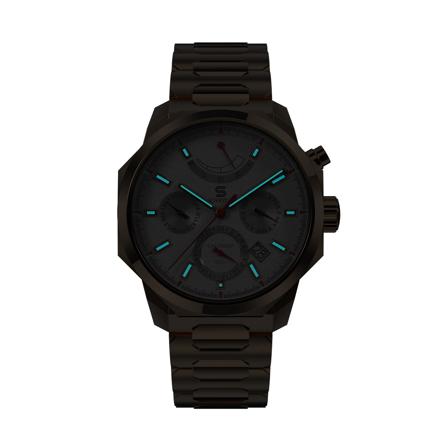 SOVRYGN Calendar Rose white wristwatch for men