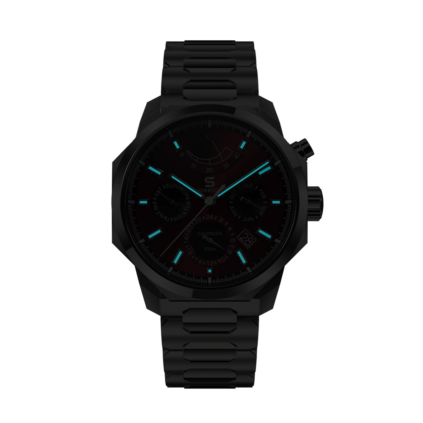 SOVRYGN Calendar Steel wine wristwatch for men
