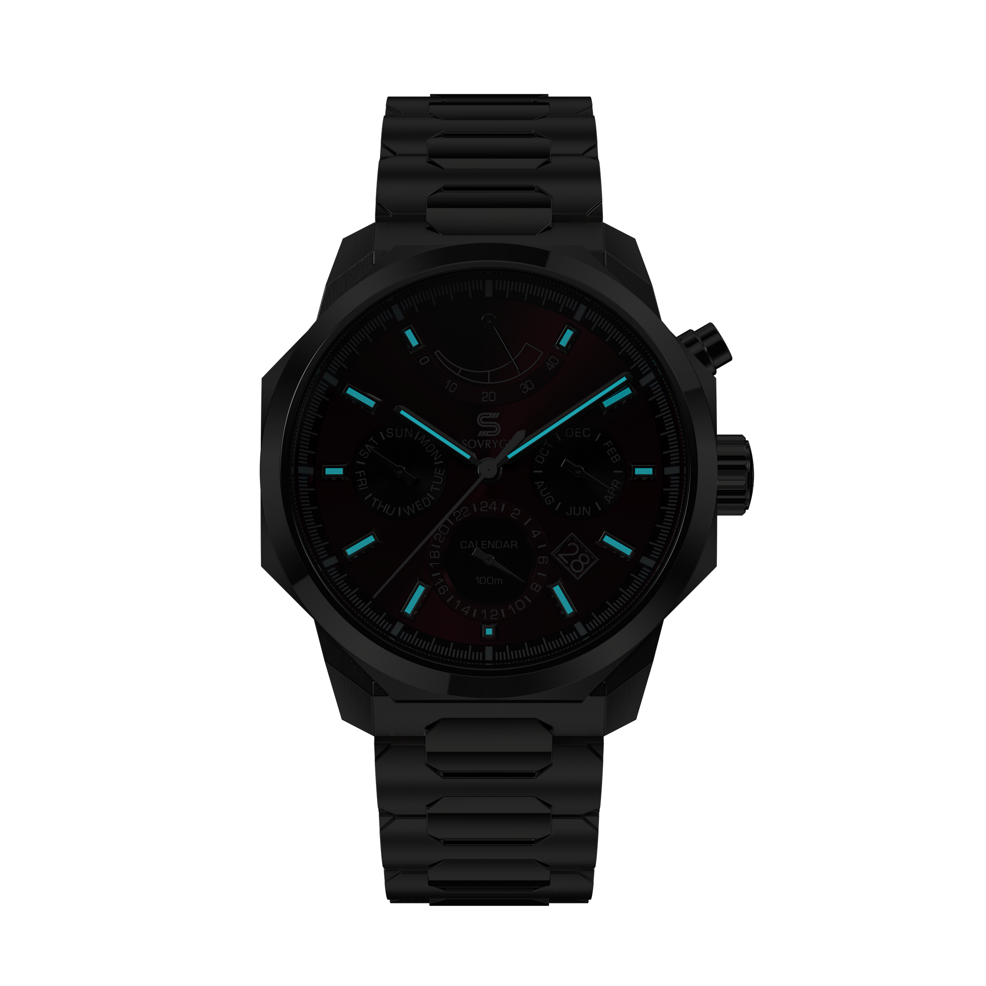 SOVRYGN Calendar Steel wine wristwatch for men