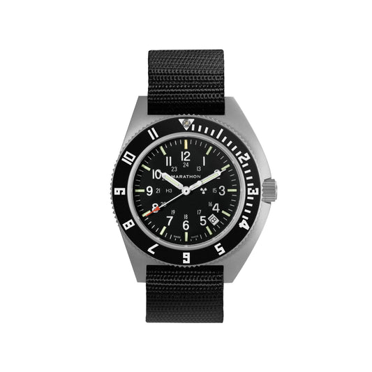 Marathon 41mm Steel Navigator w/ Date (SSNAV-D) on Ballistic Nylon