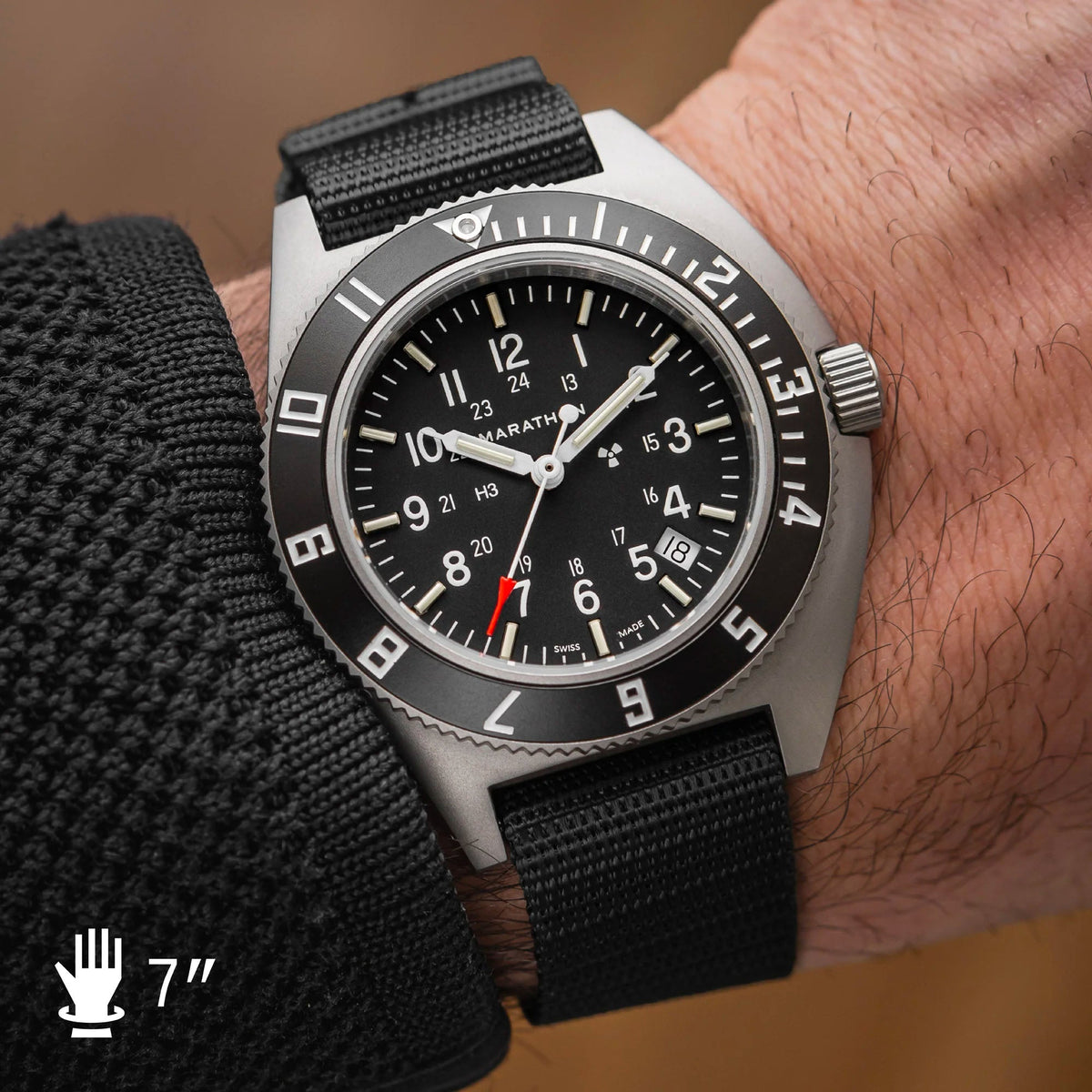 Marathon 41mm Steel Navigator w/ Date (SSNAV-D) on Ballistic Nylon