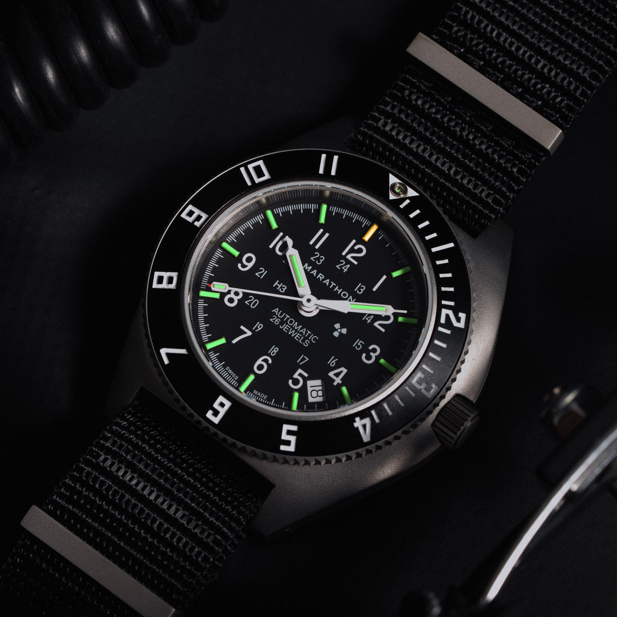 Marathon 41mm Steel Navigator w/ Date Automatic (SSNAV-D AUTO) on Nylon DEFSTAN