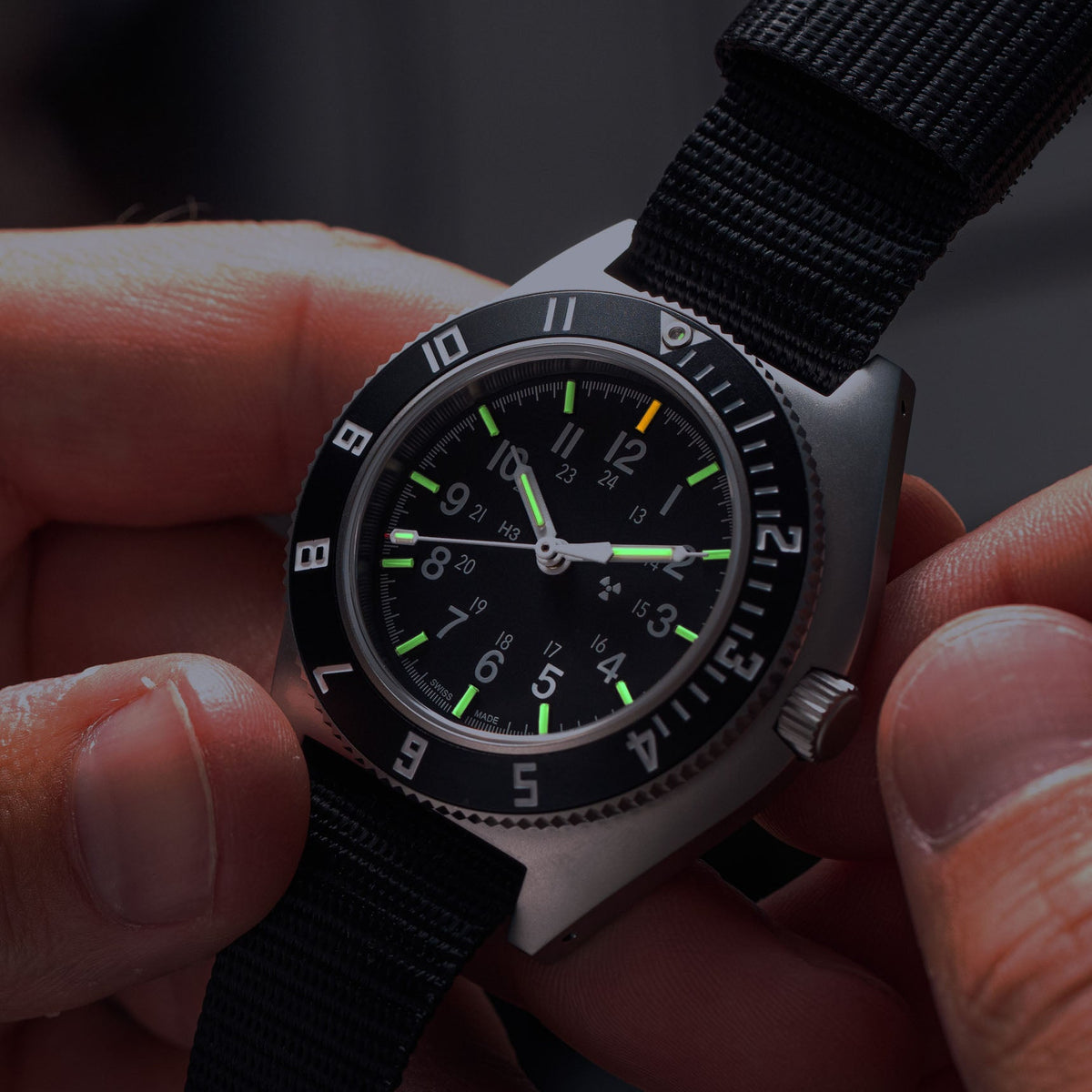 Marathon 41mm Steel Navigator Automatic (SSNAV Auto) on Ballistic Nylon