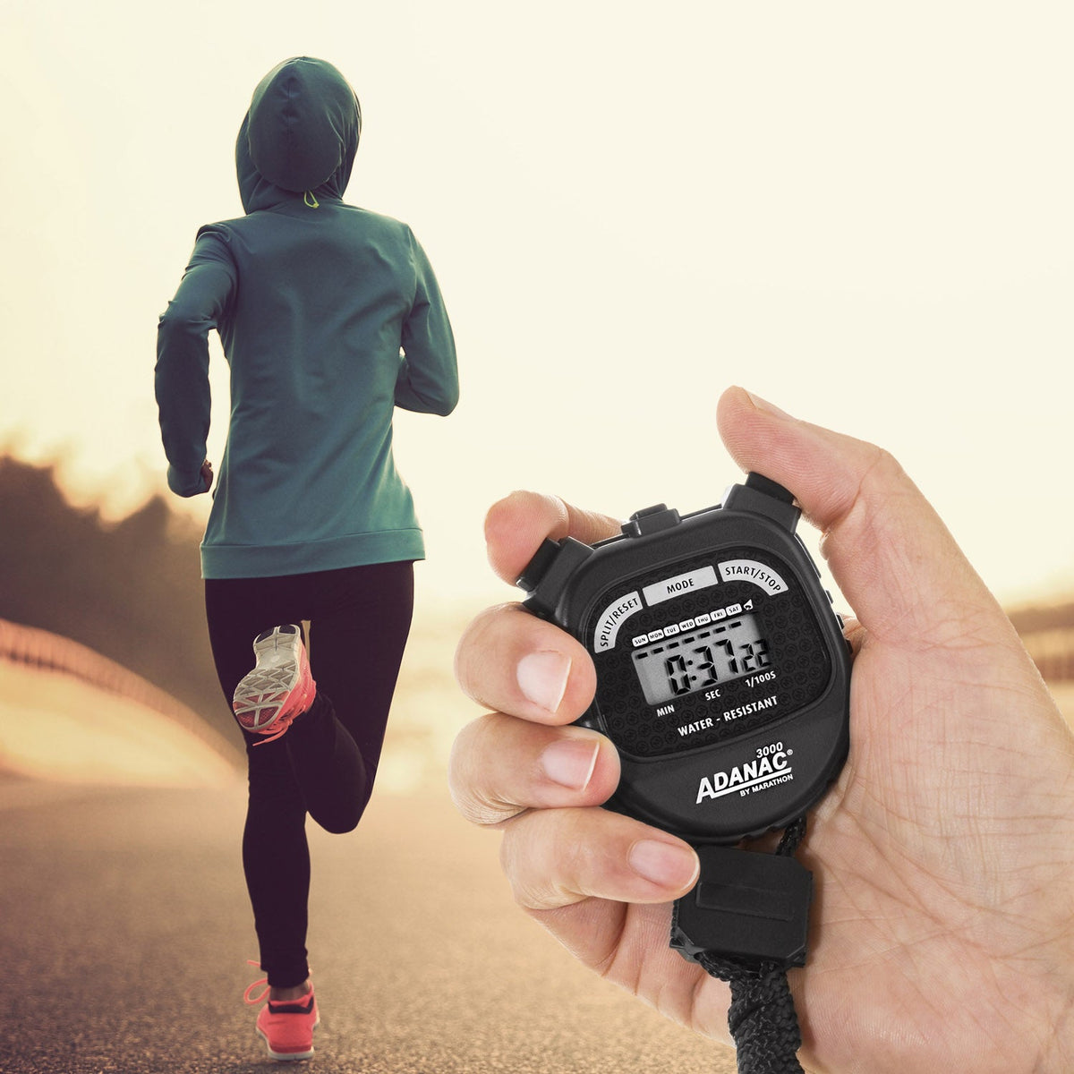Marathon ADANAC® 3000 Digital Stopwatch Timer - Black