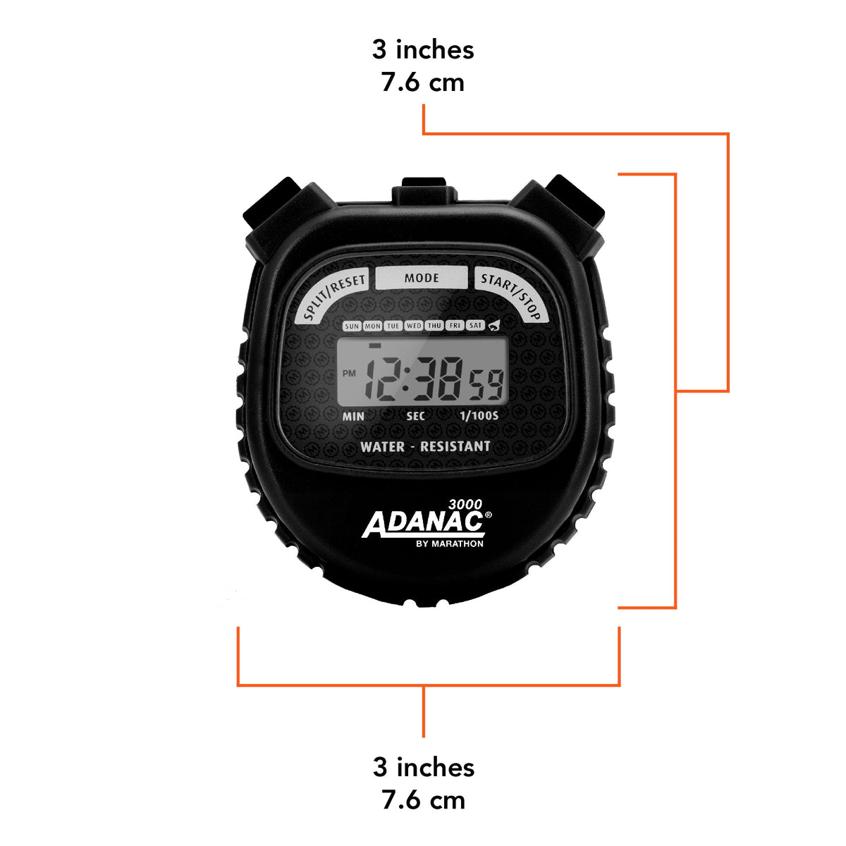 Marathon ADANAC® 3000 Digital Stopwatch Timer - Black