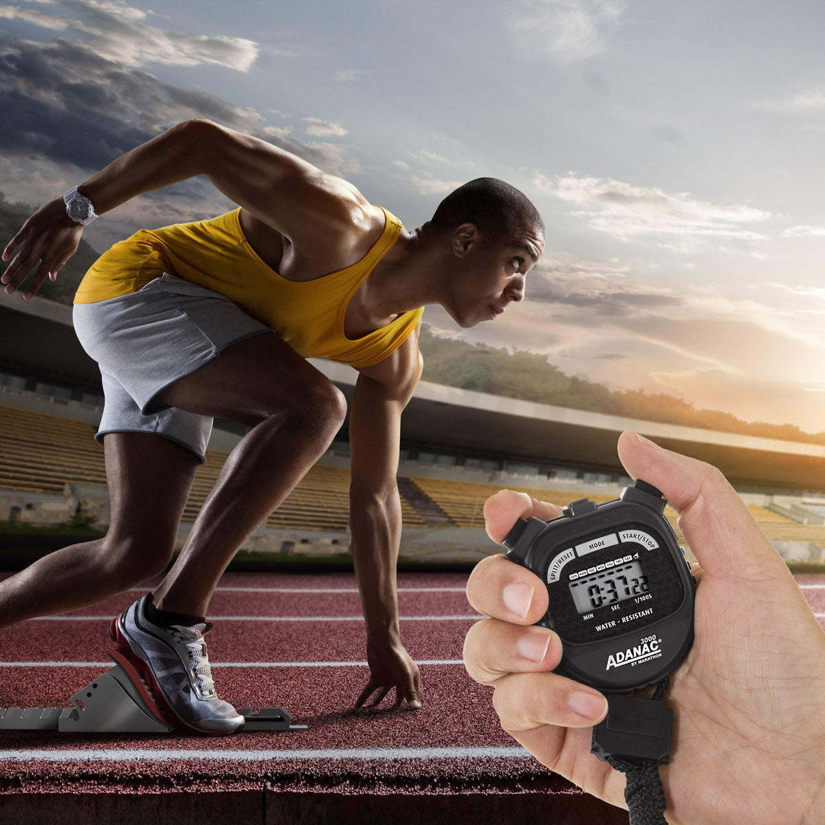 Marathon ADANAC® 3000 Digital Stopwatch Timer - Black