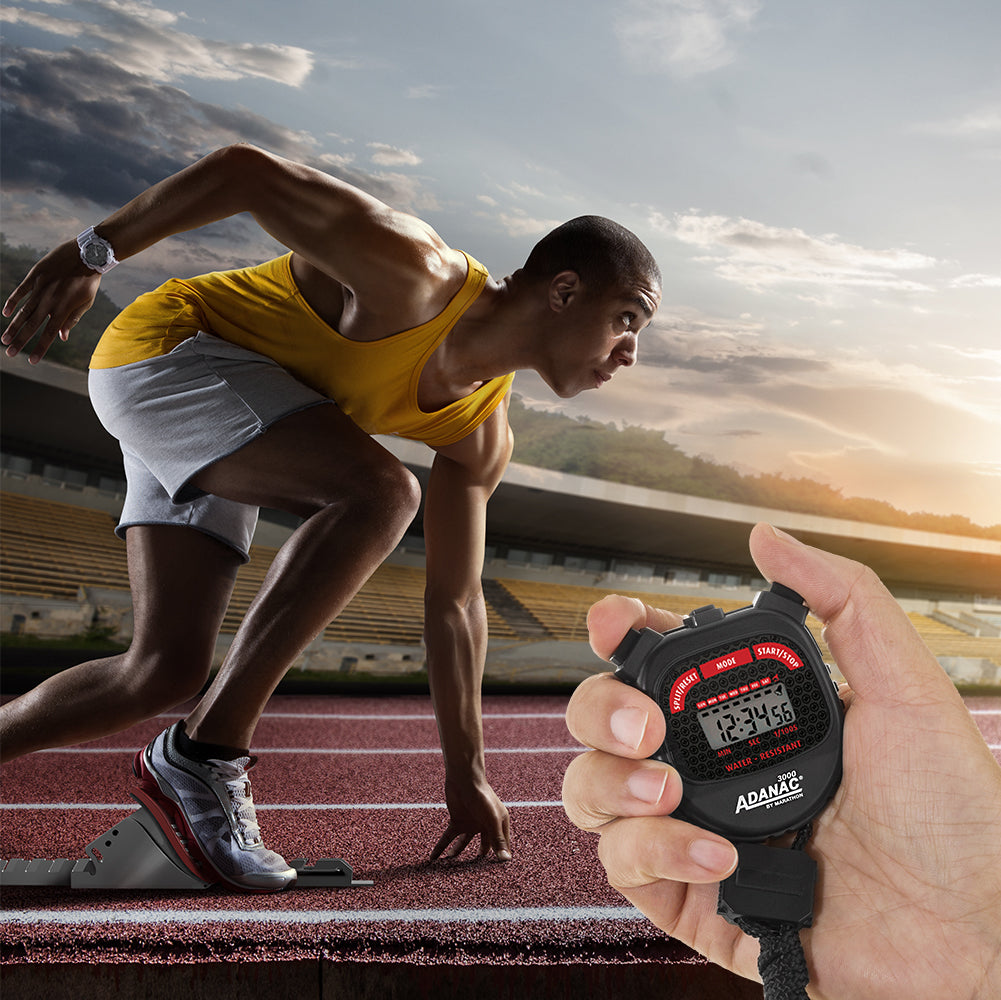 Marathon ADANAC® 3000 Digital Stopwatch Timer - Yellow