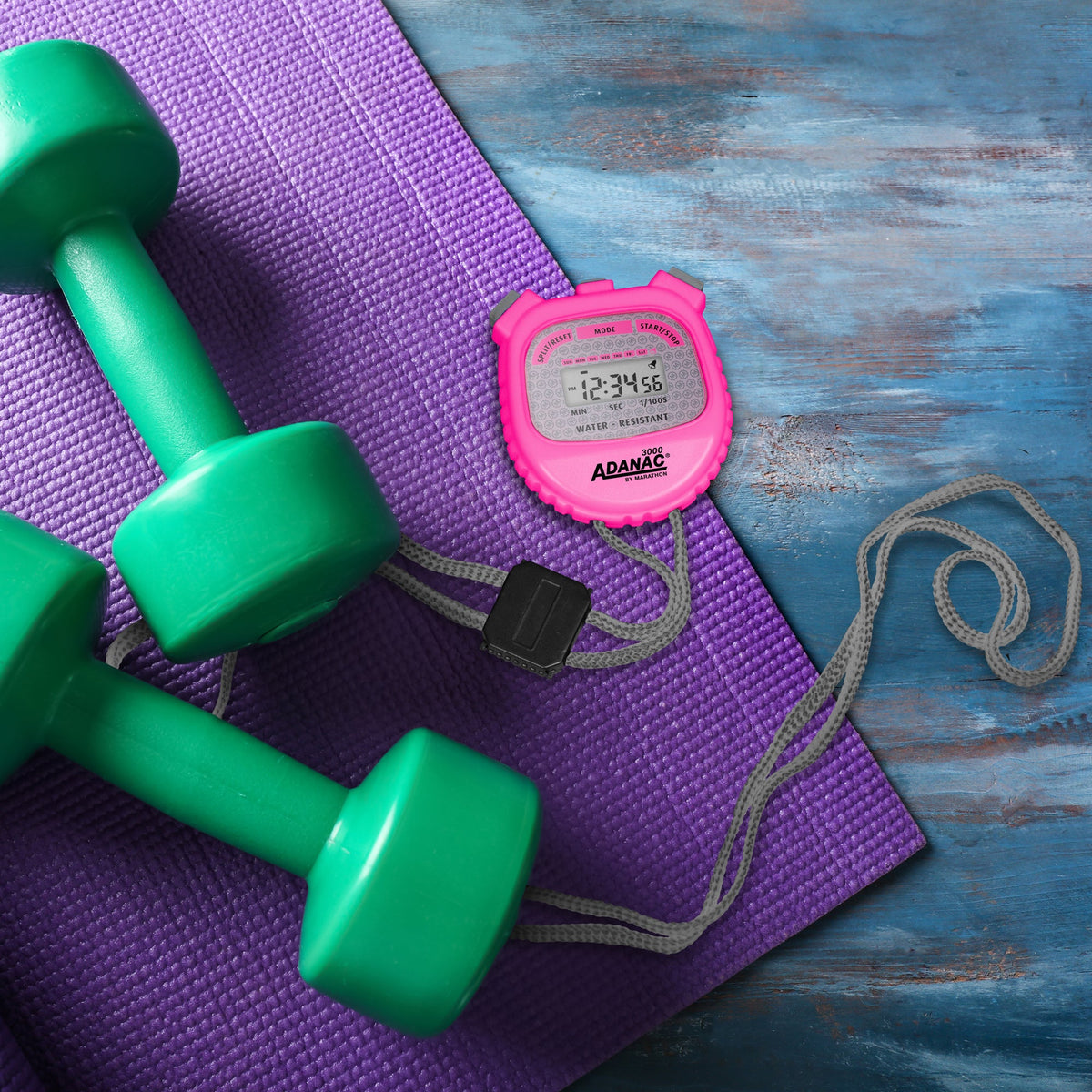 Marathon ADANAC® 3000 Digital Stopwatch Timer - Neon Pink