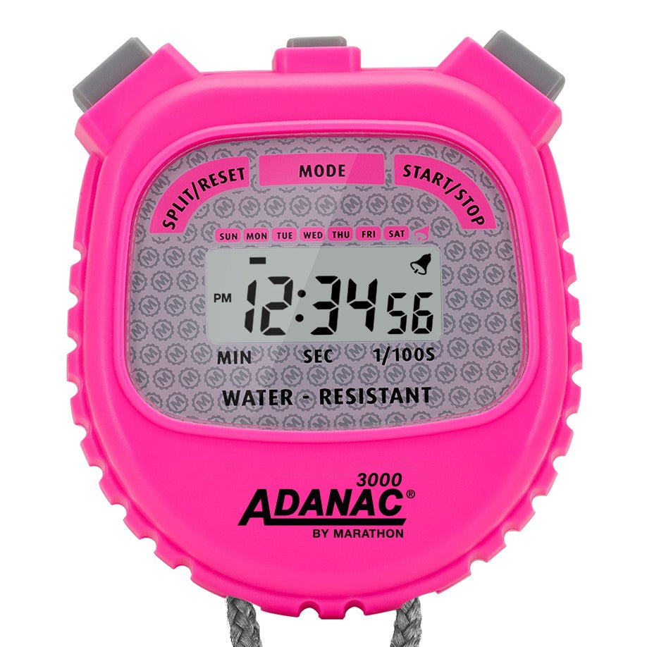 Marathon ADANAC® 3000 Digital Stopwatch Timer - Neon Pink