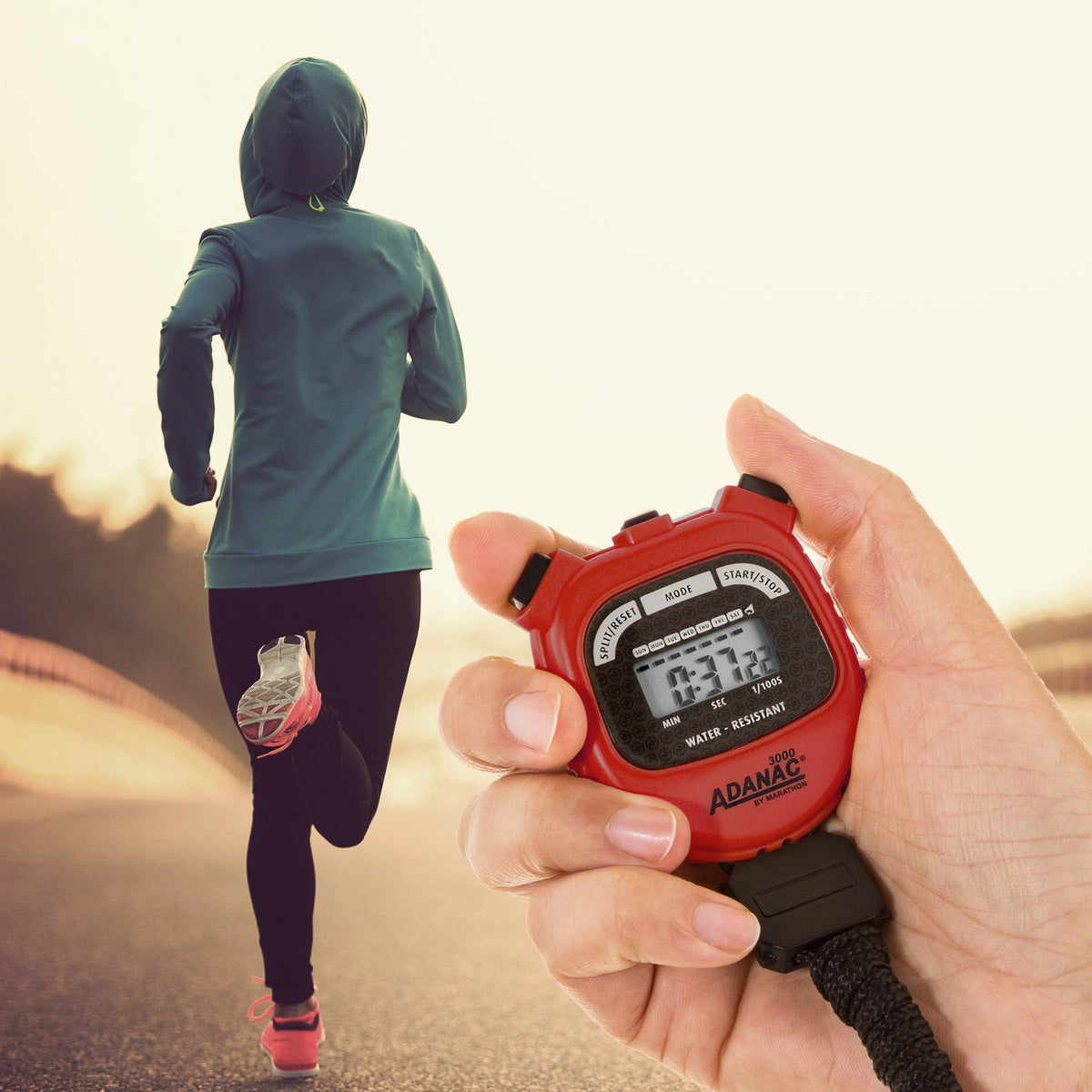 Marathon ADANAC® 3000 Digital Stopwatch Timer - Red