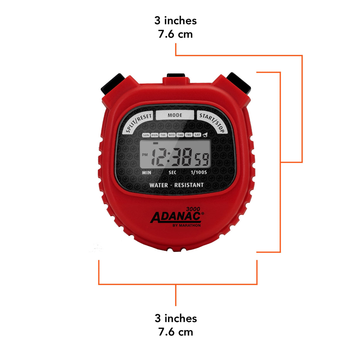 Marathon ADANAC® 3000 Digital Stopwatch Timer - Red