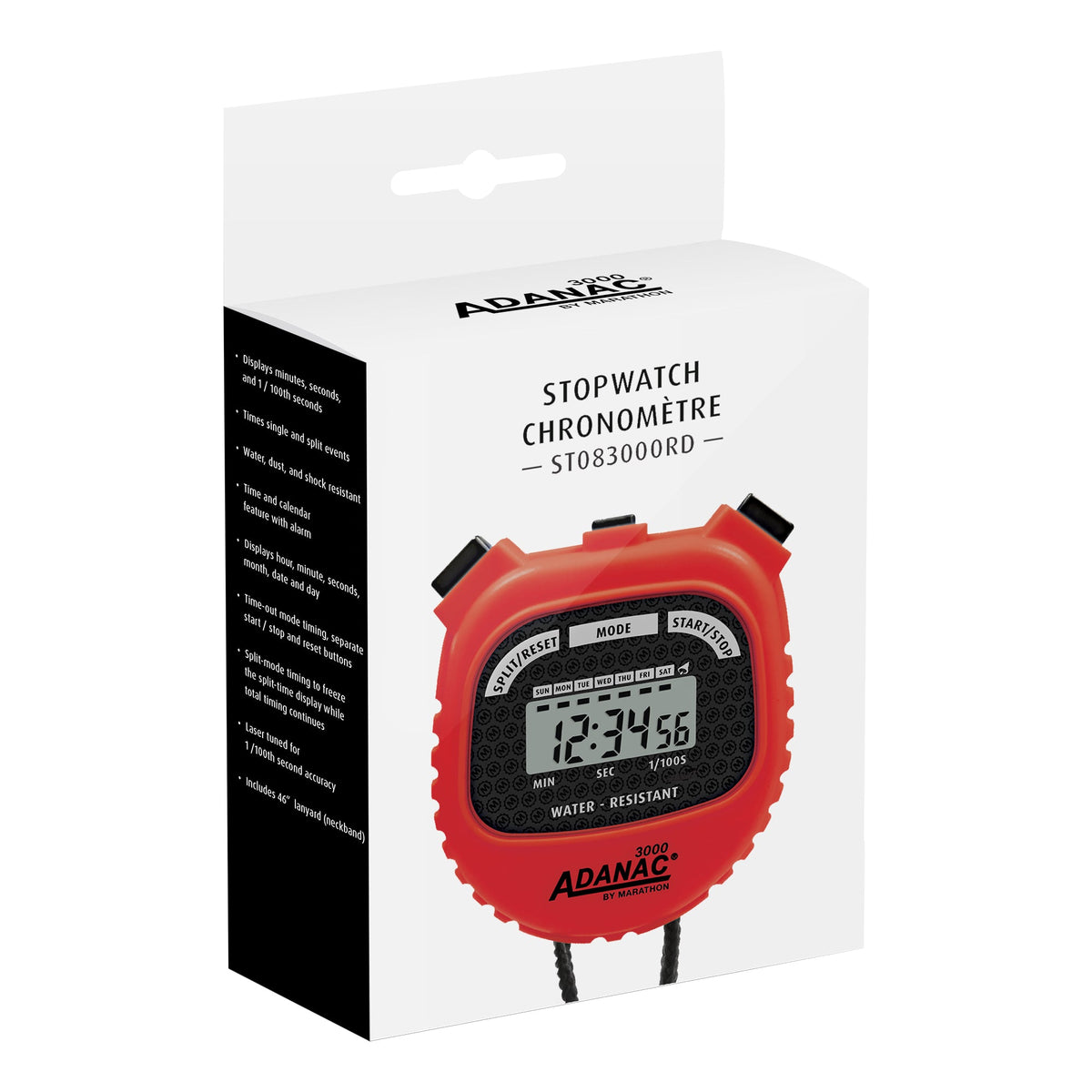 Marathon ADANAC® 3000 Digital Stopwatch Timer - Red