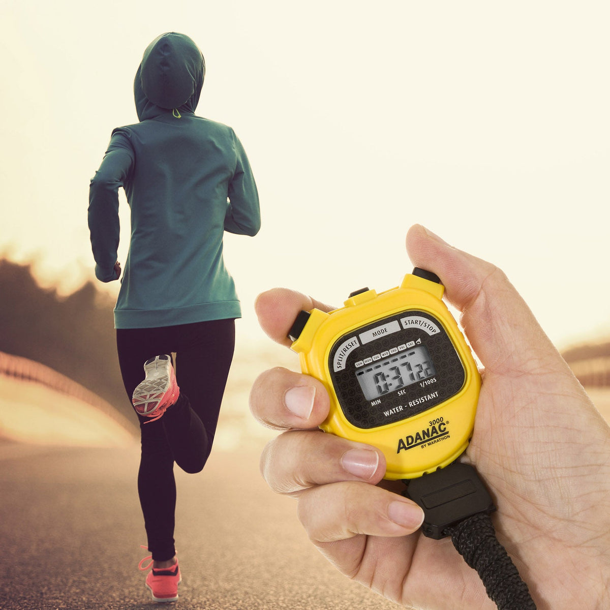 Marathon ADANAC® 3000 Digital Stopwatch Timer - Yellow