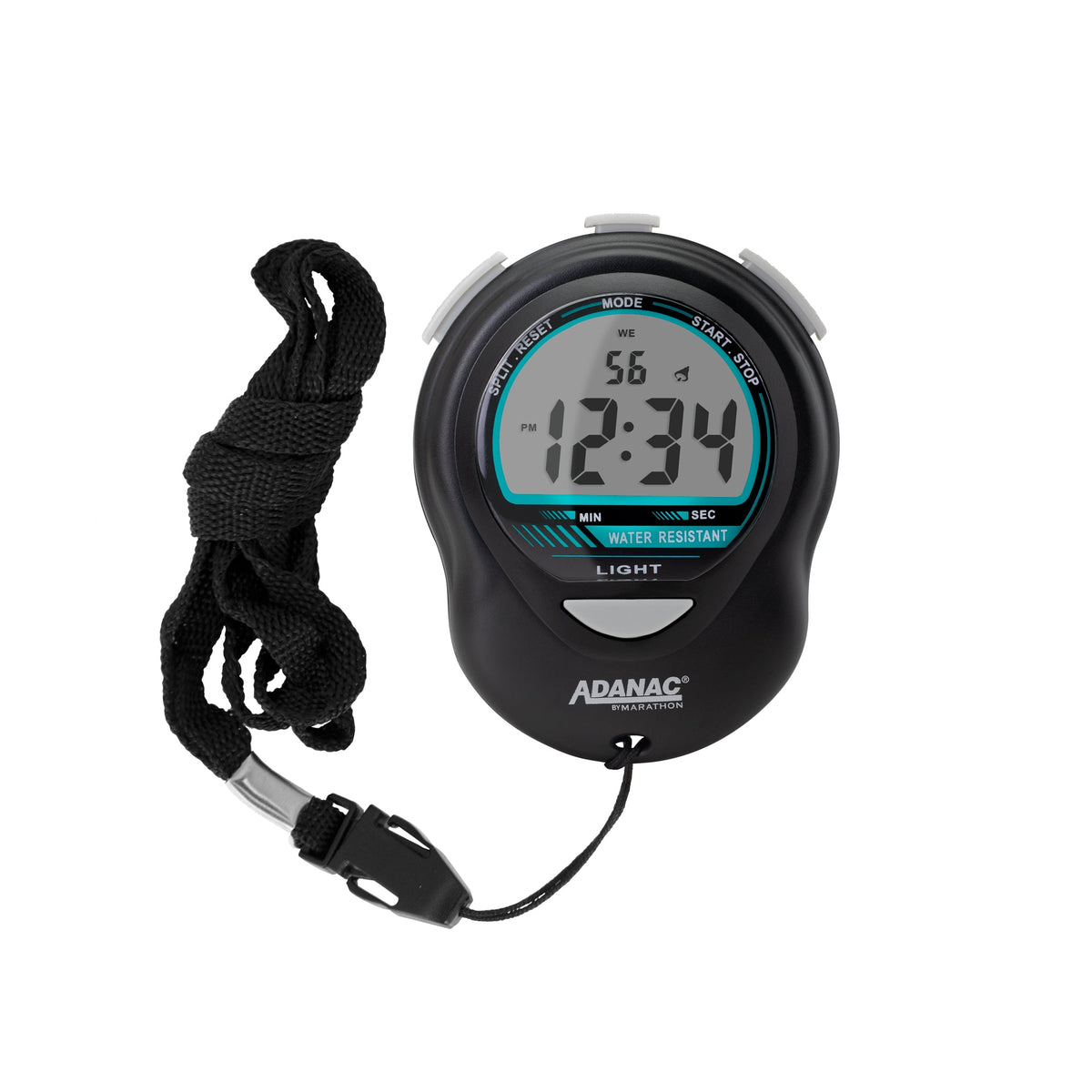 ADANAC Digital Glow Stopwatch Timer Black - Marathon Watch Company | ST083013-BK