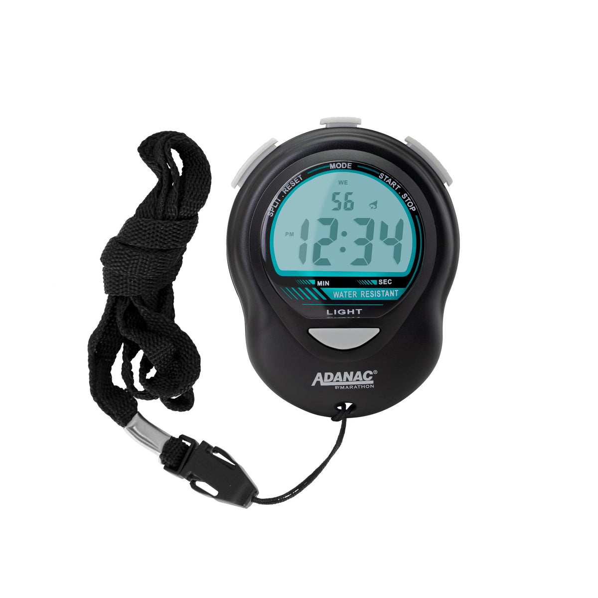 ADANAC Digital Glow Stopwatch Timer Black - Marathon Watch Company | ST083013-BK